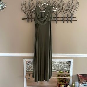 Free People Scoop Neck Army Green Maxi Dress